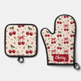 Überall in Druckkernen und Bogen Ofenhandschuh & Topflappen-Set