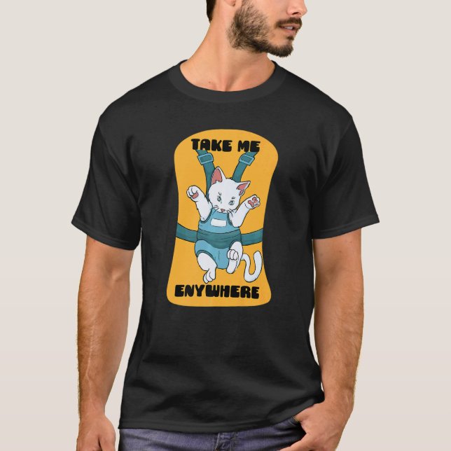 überall Katze Kätzchen süße Gürtel T-Shirt (Vorderseite)