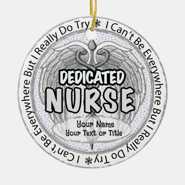 Überall Krankenschwester  Keramik Ornament (Vorne)