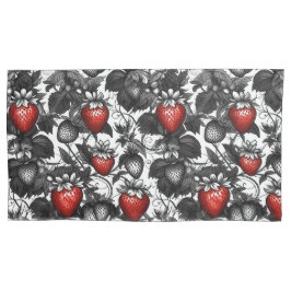 Überall schwarze, weiße und rote Erdbeeren Kissenbezug