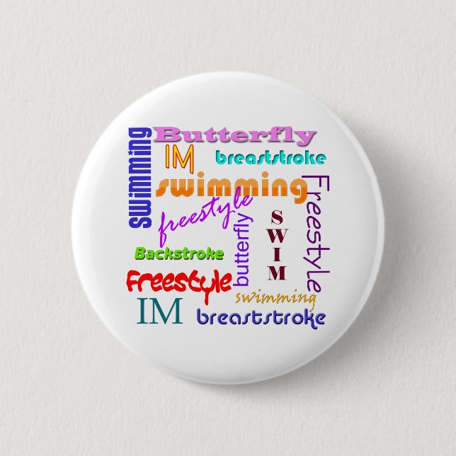 Überall schwimmen button (Vorderseite)