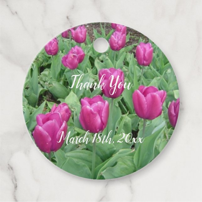 Überall Tulips Vielen Dank Geschenkanhänger (Vorderseite)
