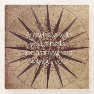 Überall, wo Sie sind, ist es besser als überall oh Glasuntersetzer