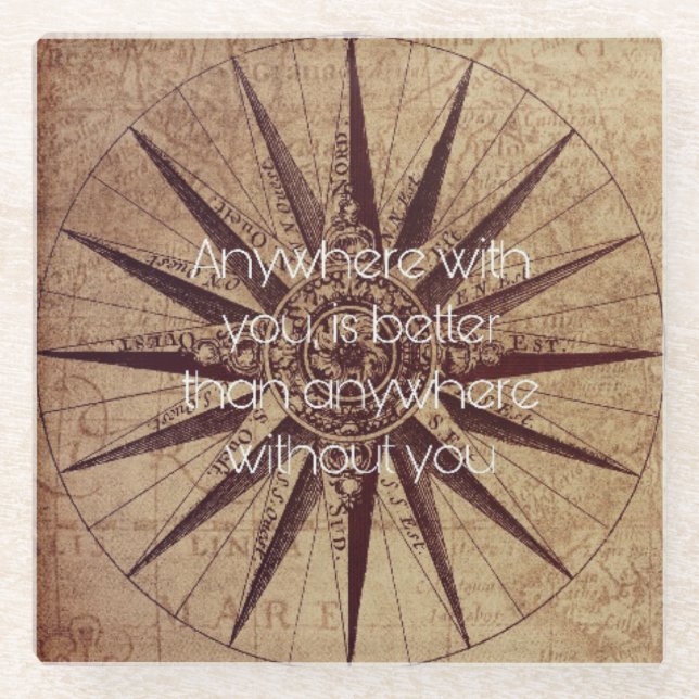 Überall, wo Sie sind, ist es besser als überall oh Glasuntersetzer (Vorderseite)