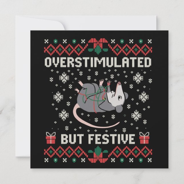 Überanregend, aber festlich Possum Weihnachten Fun (Vorderseite)