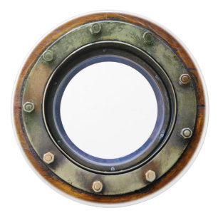 Überarbeitete 2 Nautical Porthole-Schubknöpfe Keramikknauf