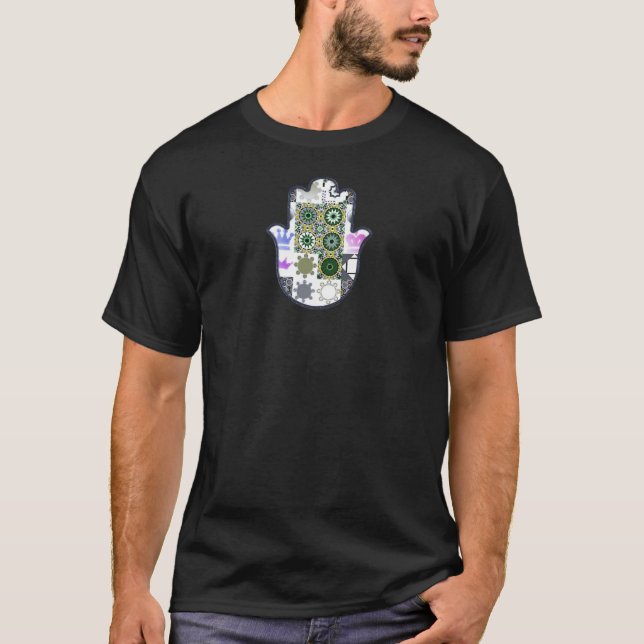 Überarbeitete Khamsa oder Hamsa Hand 3b Männer T-Shirt (Vorderseite)