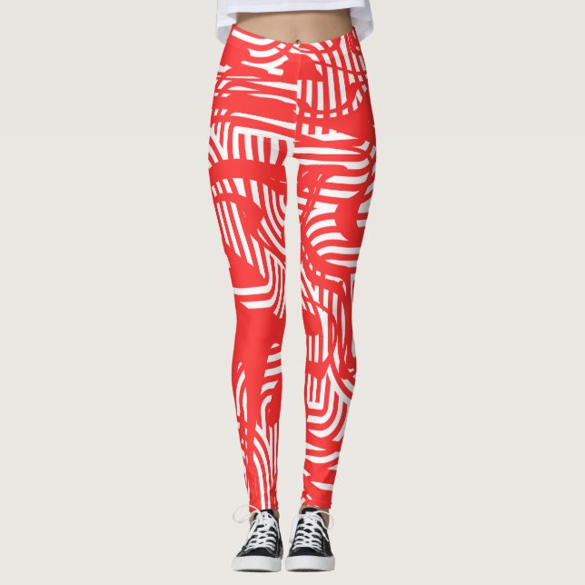 Überarbeitete Legins rot Effortous Style & Flexibl Leggings (Vorderseite)