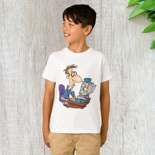 Überarbeiteter Büroangestellter Lustiger müder Mit T-Shirt