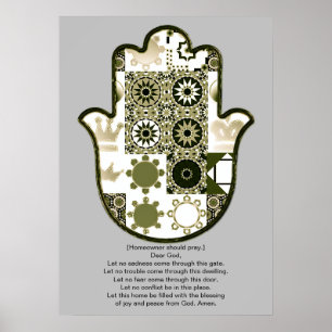 Überarbeiteter Khamsa Hand Poster Design 1 Besitze