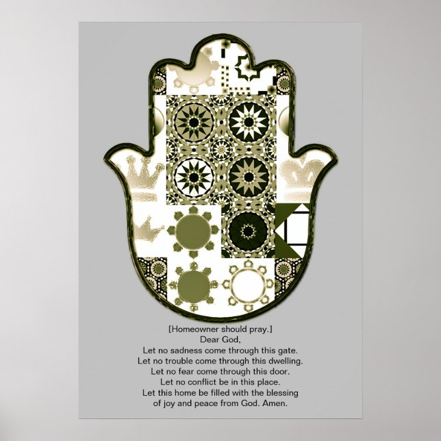 Überarbeiteter Khamsa Hand Poster Design 1 Besitze (Vorne)