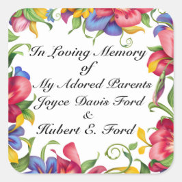 Überarbeitetes Buchzeichen in Memoriam, Spende Quadratischer Aufkleber