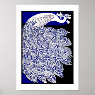 Überarbeitetes Poster Vintag Peacock Das moderne P
