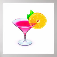 Überarbeitetes rosa Cocktailposter - SRF