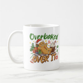 Überbackener und überforderter lustiger Lebkuchenm Kaffeetasse