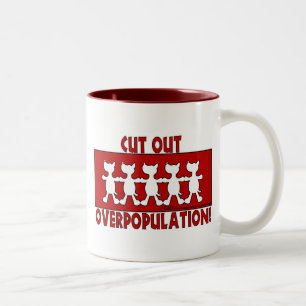 Überbevölkerungsreduzieren! Hunde Zweifarbige Tasse