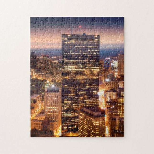 Überblick über Boston nachts Puzzle (Vertikal)