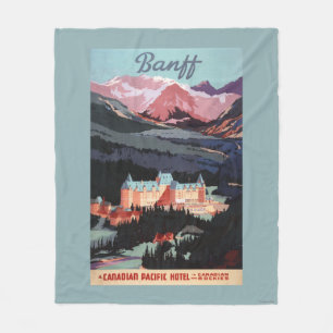 Überblick über das Banff Springs Hotel Plakat Fleecedecke