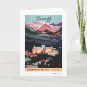 Überblick über das Banff Springs Hotel Plakat Karte