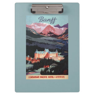 Überblick über das Banff Springs Hotel Poster Klemmbrett