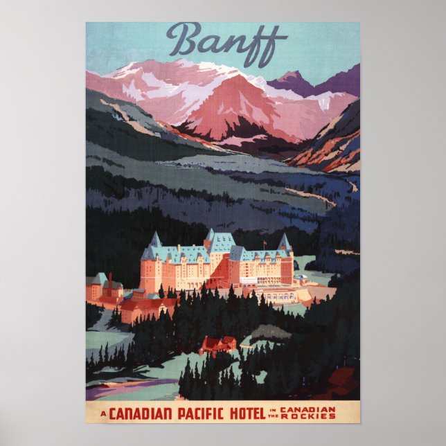 Überblick über das Poster des Banff Springs Hotel (Vorne)
