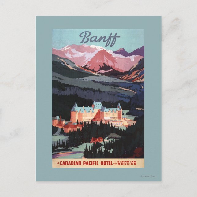 Überblick über das Poster des Banff Springs Hotel Postkarte (Vorderseite)