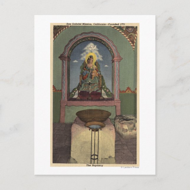 Überblick über Mission & Baptistry Postkarte (Vorderseite)