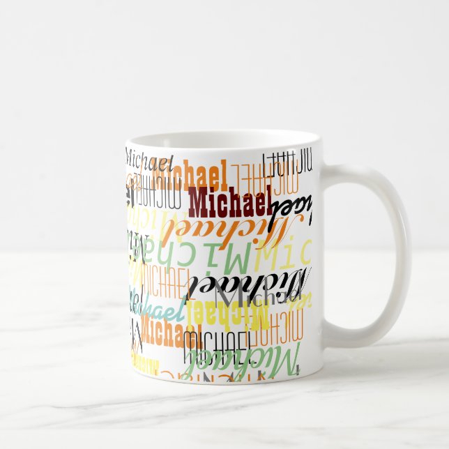 Überblindete Farbnamen überall gestempelt Kaffeetasse (Rechts)