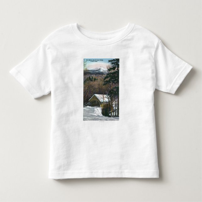 Überdachte Brücke am Gerinne im Winter Kleinkind T-shirt (Vorderseite)