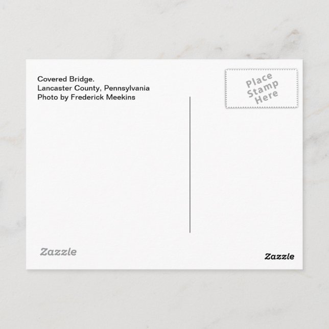 Überdachte Brücke. Lancaster Landkreis, PA Postkarte (Rückseite)
