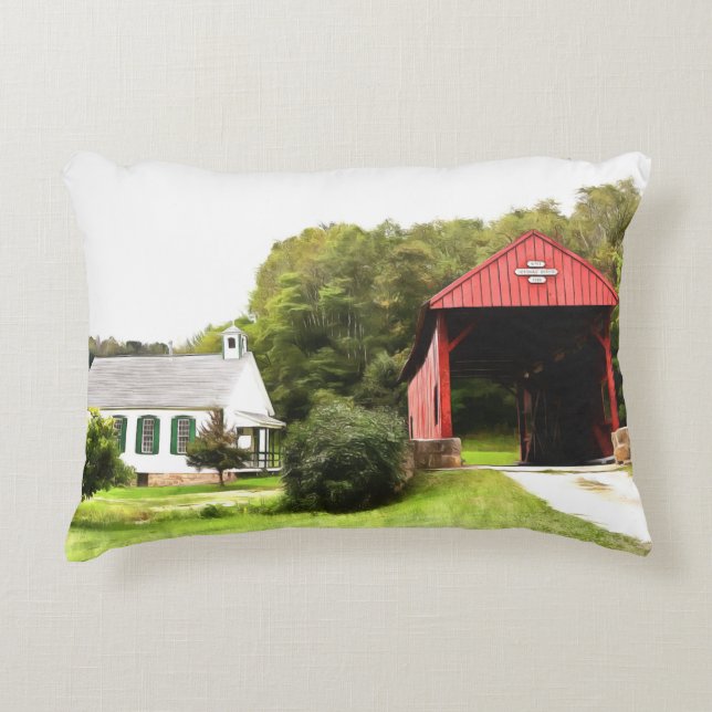 Überdachte Brücken Zierkissen (Vorderseite)