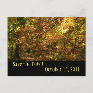Überdachung der Herbstlaub-Save the Date Postkarte
