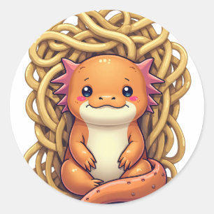 Überdenke Dies Introvertierter Axolotl Lustiger St Runder Aufkleber