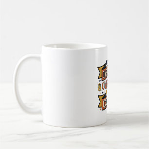 Überdenken Übertrinken Kaffee Vintage Typographie Kaffeetasse