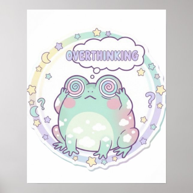 Überdenker-Frosch-Plakat Bunte Ästhetik Frosch A Poster (Vorne)
