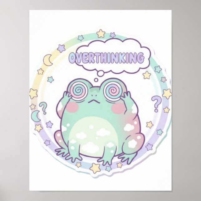 Überdenker-Frosch Poster Bunte Ästhetik Frosch A (Vorne)