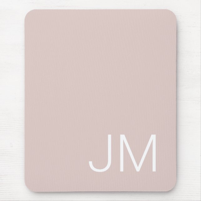 Überdimensionale monogrammierte Initialen Rosé Mousepad (Vorne)