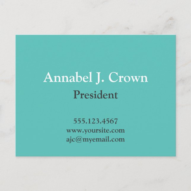 Überdimensionales aquamarines Firmenlogo Postkarte (Vorderseite)