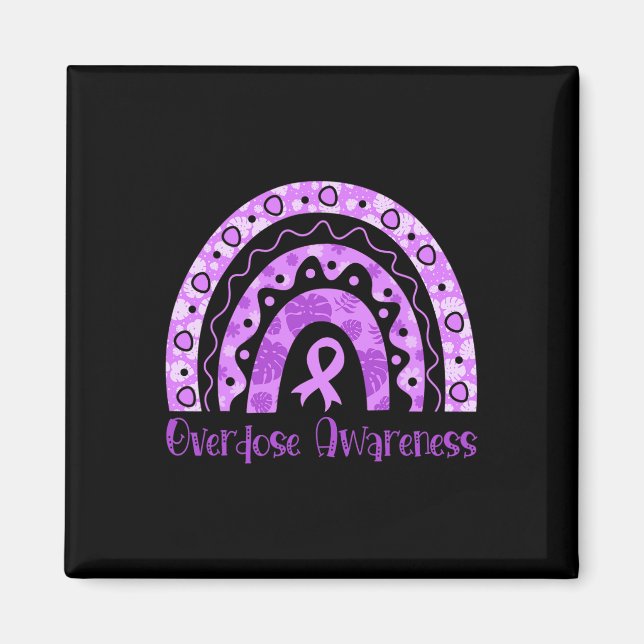 Überdosierung Bewusstsein Regenbogen Lila Schleimh Magnet (Vorne)