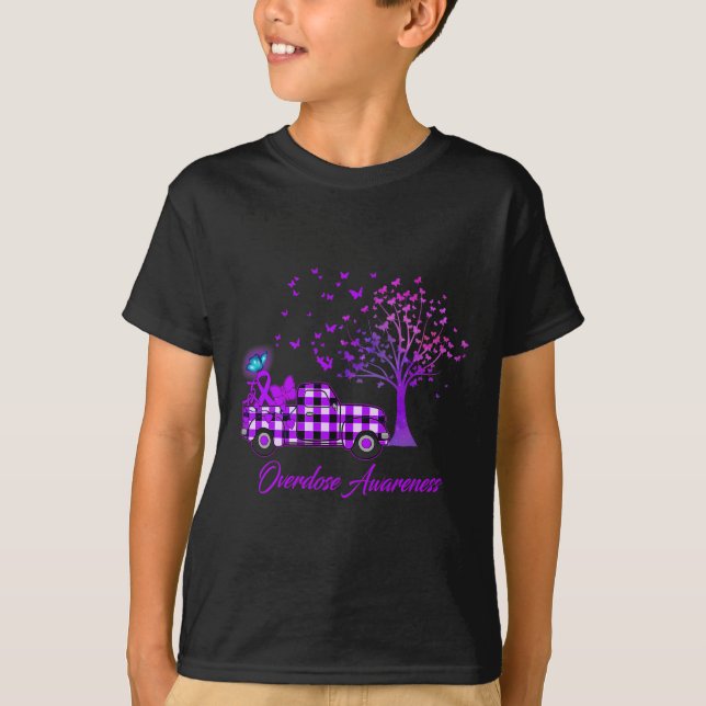 Überdosierung Butterfly Lila T-Shirt (Vorderseite)