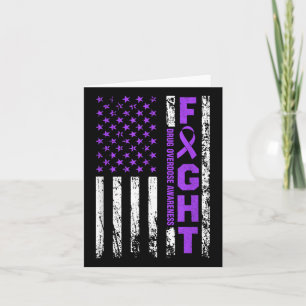 Überdosierung Lila Ribbon-amerikanisches Flag-Medi Karte