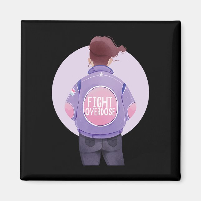 Überdosierung Lila Ribbon Überdosis Awaren Magnet (Vorne)