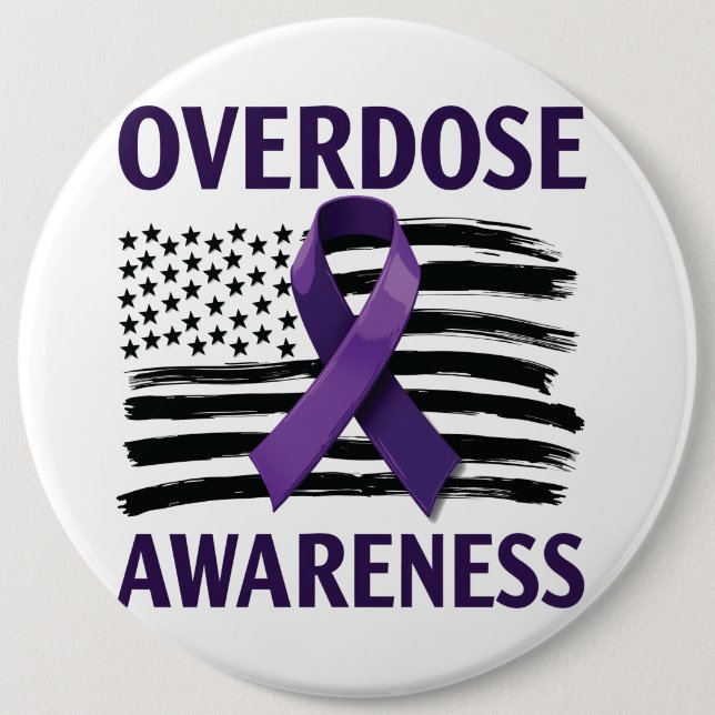 Überdosierung: Monat des amerikanischen Flaggenmon Button (Vorderseite)