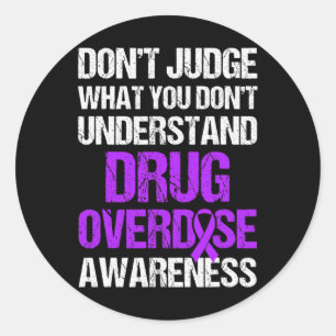 Überdosierung Sensibilisierung für das Bewusstsein Runder Aufkleber