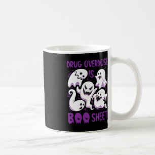 Überdosierung von Medikamenten ist Boo Sheet Lila Kaffeetasse