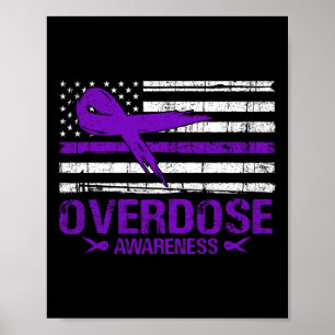 Überdosierungs-Sensibilitätstag USA Flag Überdosie Poster