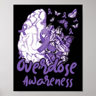 Überdosis-Bewusstsein Lila Band Drogenabhängigkeit Poster