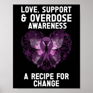 Überdosis-Bewusstsein Lila Band Drogenabhängigkeit Poster