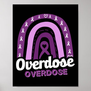 Überdosis-Bewusstsein Lila Band Drogenabhängigkeit Poster