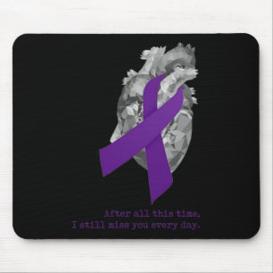 Überdosis-Bewusstsein Lila Band Herz Vermisse Dich Mousepad